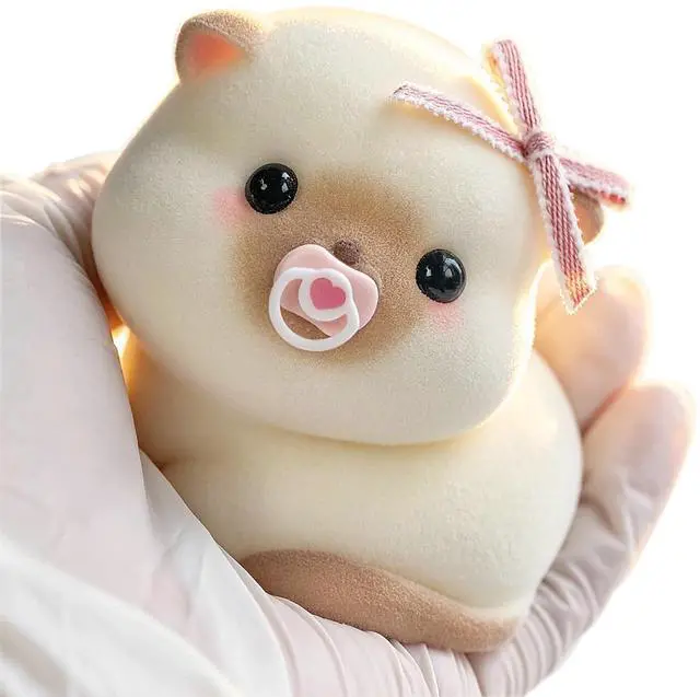 Main image of Handmade Taba Squishy Cat Baby Toy - Realistic Silicone Fidget Toy, Ultra-Soft Mochi Sensory Stress Relief, Cute Animal Anxiety Companion (Siamese)