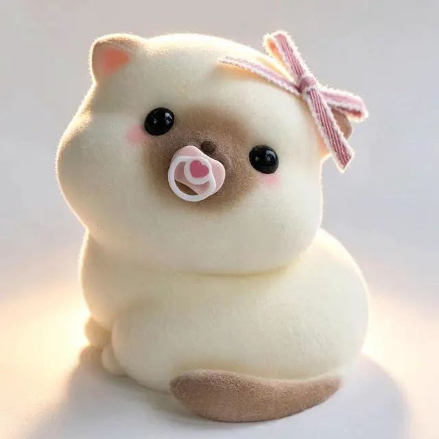 Alt view image 2 of 7 - Handmade Taba Squishy Cat Baby Toy - Realistic Silicone Fidget Toy, Ultra-Soft Mochi Sensory Stress Relief, Cute Animal Anxiety Companion (Siamese)