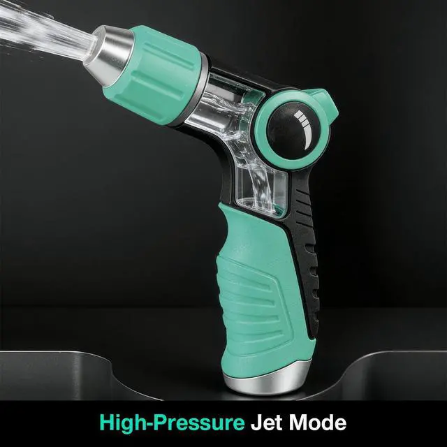 Alt view image 6 of 7 - Garden Hose Nozzle Sprayer High Pressure Water Hose Nozzle with 4 Patterns with Adjustable Spray for Car Washing, Garden Watering, Patio Cleaning and Pets (Blue)