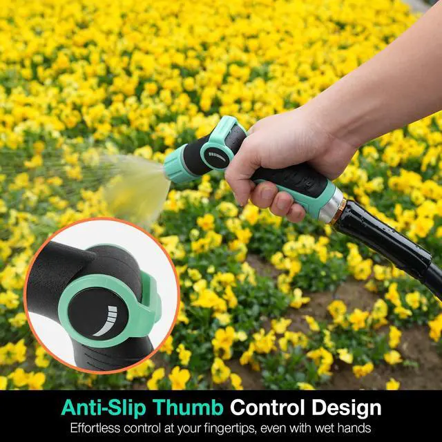 Alt view image 7 of 7 - Garden Hose Nozzle Sprayer High Pressure Water Hose Nozzle with 4 Patterns with Adjustable Spray for Car Washing, Garden Watering, Patio Cleaning and Pets (Blue)