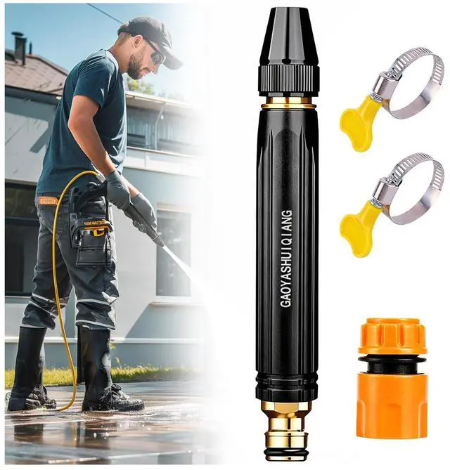 Main image of 2026 Home High Pressure Car Wash Water Gun with Booster Nozzle, Multi-Function Handheld Water Sprayer for Outdoor Cleaning, Ideal for Car Garden Yard Plant and Vegetable Watering (1PC)
