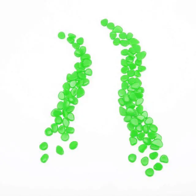 Alt view image 6 of 7 - Glow Pebbles Green, 300 pcs Green Glowing Rocks for Outdoor Decor, Garden Lawn Yard, Aquarium, Walkway, Fish Tank, Pathway, Luminous Pebbles Powered by Light or Solar-Recharge Repeatedly