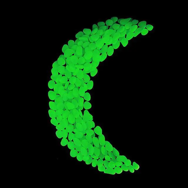 Alt view image 7 of 7 - Glow Pebbles Green, 300 pcs Green Glowing Rocks for Outdoor Decor, Garden Lawn Yard, Aquarium, Walkway, Fish Tank, Pathway, Luminous Pebbles Powered by Light or Solar-Recharge Repeatedly