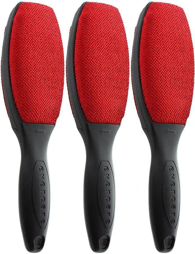 Main image of Magik Brush with Black Handle- Double-Sided Lint Remover Brush, Pet Hair and Dust Cleaner for Clothing, Bedding, Upholstery - Trusted Fabric Lint Roller, Reusable Lint Brush (3-Pack)