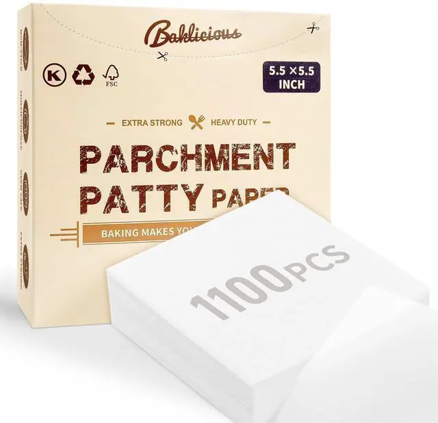 Main image of Hamburger Patty Paper 1100Pcs of 5.5"x5.5" Non-Stick Patty Paper Squares Craft Perfect Burgers! Elevate Your Game with Seamless Separation & Versatile Use in Oven, Microwave,Freezer!