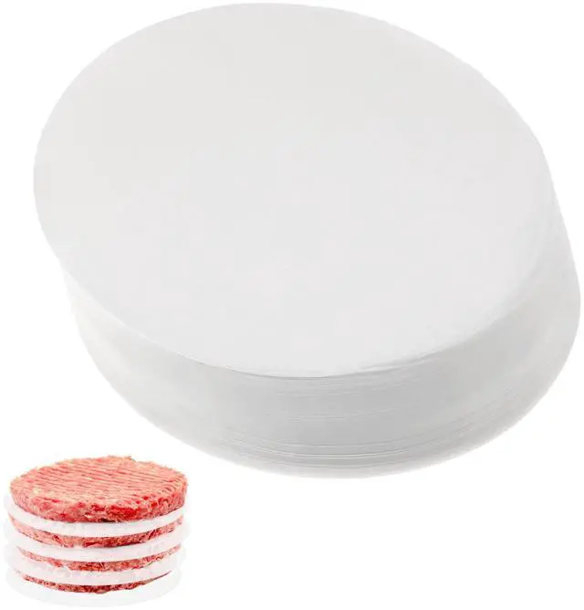 Main image of 500 Pcs 5 Inches Hamburger Patty Paper Round, Parchment Burger Papers Non Stick, Burger Press Paper, Pre-Cut Round Parchment Paper for Cake Pan Springform Pan Burger Patty Maker and More
