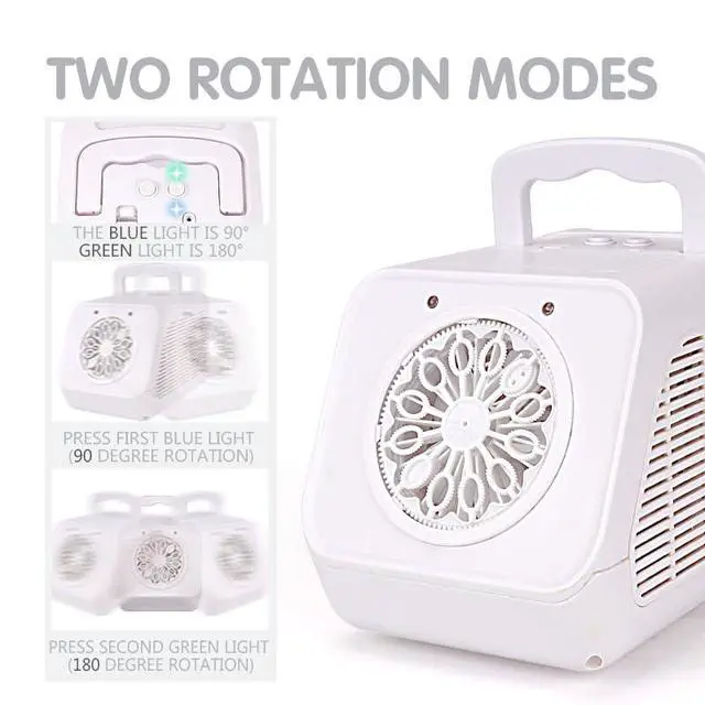 Alt view image 3 of 7 - Automatic Rotating Bubble Machine 12 Holes Bubble Blower Plugin or Battery Operated Portable Bubble Maker 20000+ Big Bubbles Per Minute Bubbles for Outdoor Wedding Birthday Easter Party