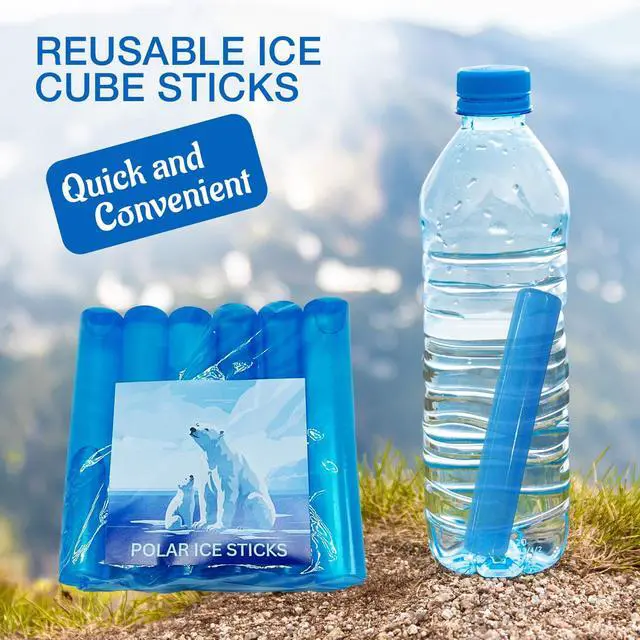 Alt view image 2 of 7 - Polar Ice Sticks Refreezable Blue Water Bottle Cooling 6 Pack Sticks