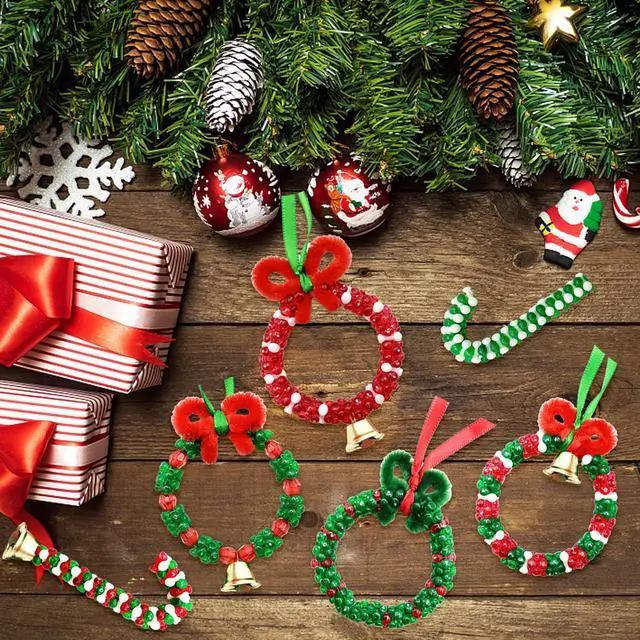 Alt view image 7 of 7 - 1350 Pcs Christmas Beaded Ornament Kits Christmas Crafts for Kids Adults Xmas Tri Beads DIY Beaded Ornament Kits for Holiday Tree Hanging