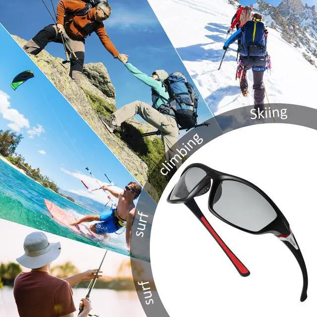 Alt view image 7 of 7 - 4 Pairs Men Polarized Sunglasses with UV Protection Driving Glasses Sports for Sport Outdoor Activities (Color Changing)