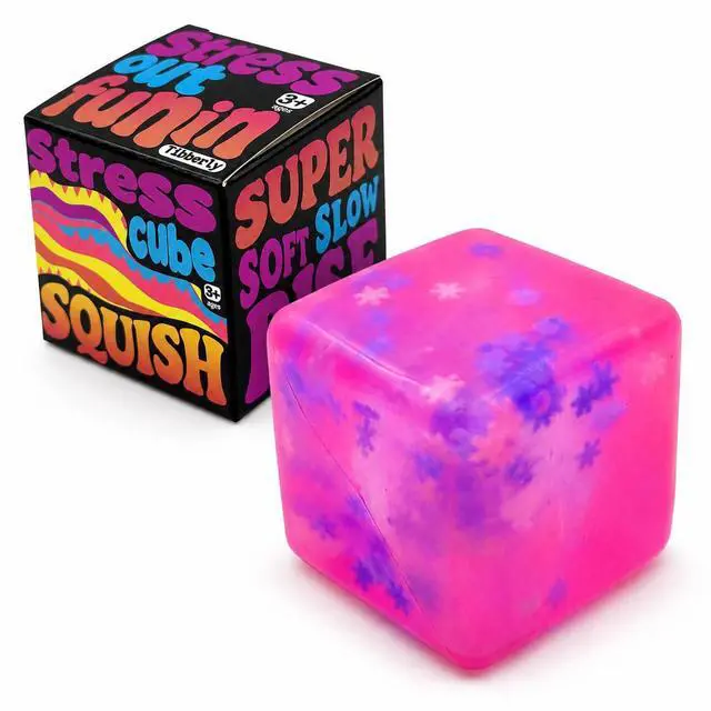 Main image of Stress Cube Squishy Toy, 1.97 Inch Slow Rising Fidget Stress Ball with Snowflake Inside, Silent Anxiety Relief Sensory Toy for Adults & Kids, Leakproof Gift-Ready Squeeze Cube