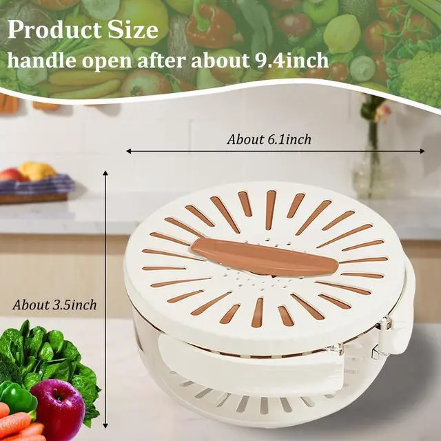 Alt view image 3 of 7 - Fruit Washing Bowl with Strainer, 2 in 1 Drain Basket and Fruit Strainer Container with Lid, Fruit Washer Bowl for Kitchen, Fridge, Picnic & Camping, 1QT (1000ML)