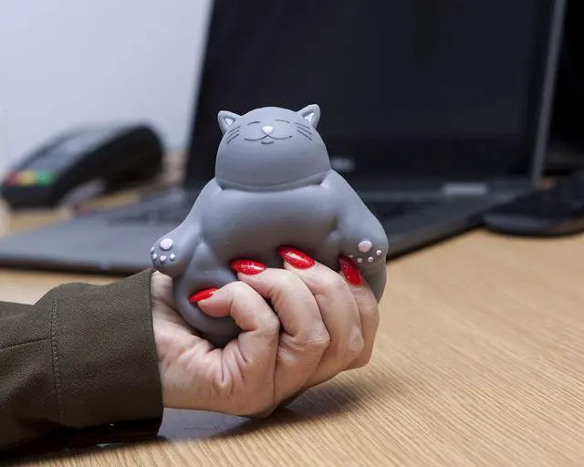 Alt view image 4 of 6 - Kalma Kitty Stress Relief Toy | Unique Stress Balls for Adults & Teens - Squishy Fidget Toys for Anxiety - Cool Desk Accessories for Cat Lovers