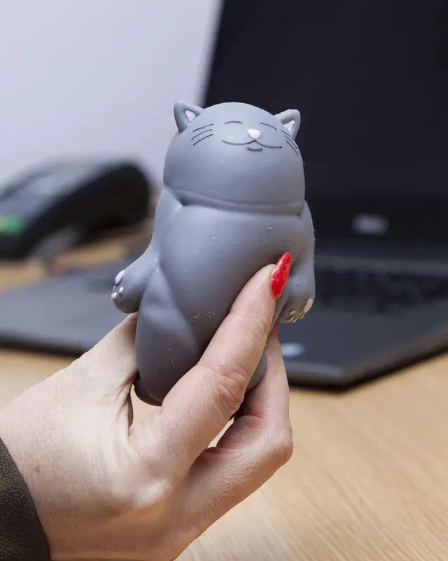 Alt view image 6 of 6 - Kalma Kitty Stress Relief Toy | Unique Stress Balls for Adults & Teens - Squishy Fidget Toys for Anxiety - Cool Desk Accessories for Cat Lovers
