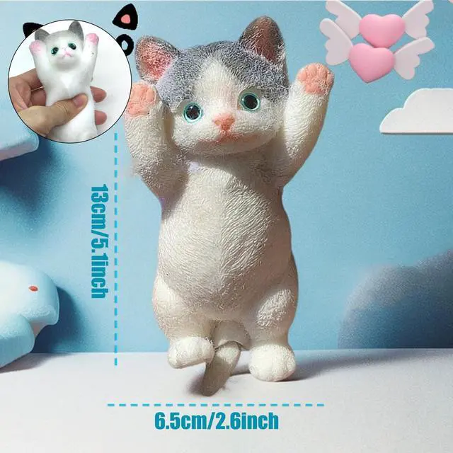 Alt view image 2 of 4 - Cat Taba Squishy Animal Fidget, Cute Kawaii Squishies Pinch Family Slow-Rising Squeeze Ball for Adults