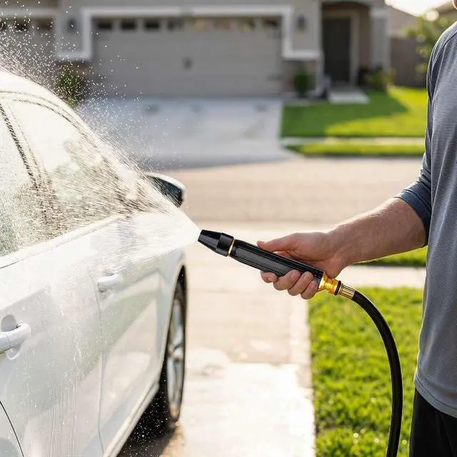 Alt view image 5 of 7 - High Pressure Car Wash Water Gun, Heavy Duty Adjustable Metal Garden Hose Nozzle with Brass Connector, Multi Spray Mode Power Washer Nozzle for Car Washing, Yard Patio Cleaning & Plant Watering