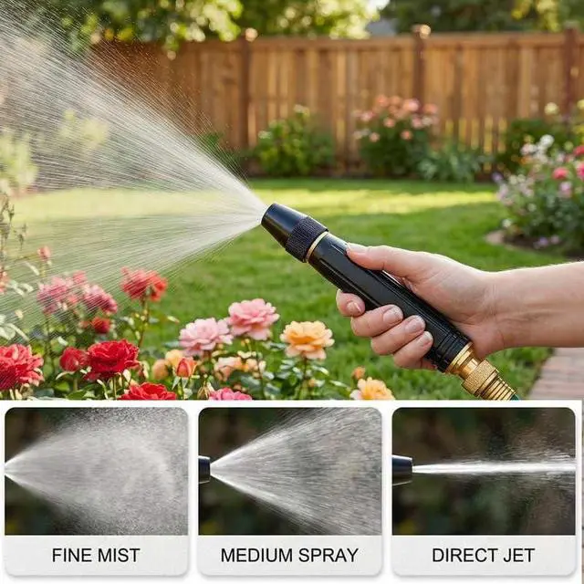Alt view image 6 of 7 - High Pressure Car Wash Water Gun, Heavy Duty Adjustable Metal Garden Hose Nozzle with Brass Connector, Multi Spray Mode Power Washer Nozzle for Car Washing, Yard Patio Cleaning & Plant Watering