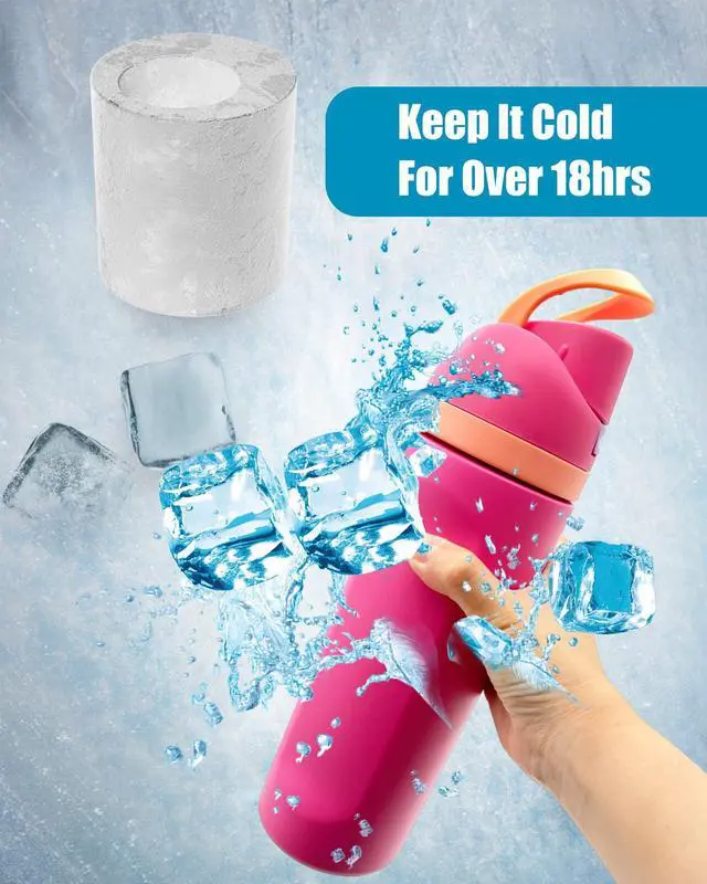 Alt view image 7 of 7 - Ice Molds for Owala 24-40oz, Set of 3, Food-Grade Soft Silicone, No White Residue, Easy to Release, Straw Placement Compatible with Owala FreeSip, Keeps Drinks Cold Longer (Green)