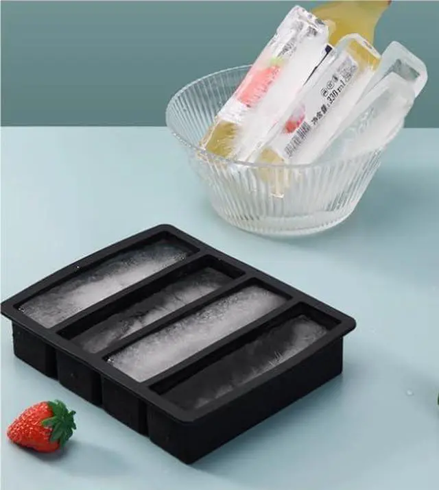 Alt view image 7 of 7 - Large and Long Ice Cube Tray 2 Pack Silicone Freezing Container Sticks with Lid for Whiskey, Water Bottle, Food Leftovers and Baking