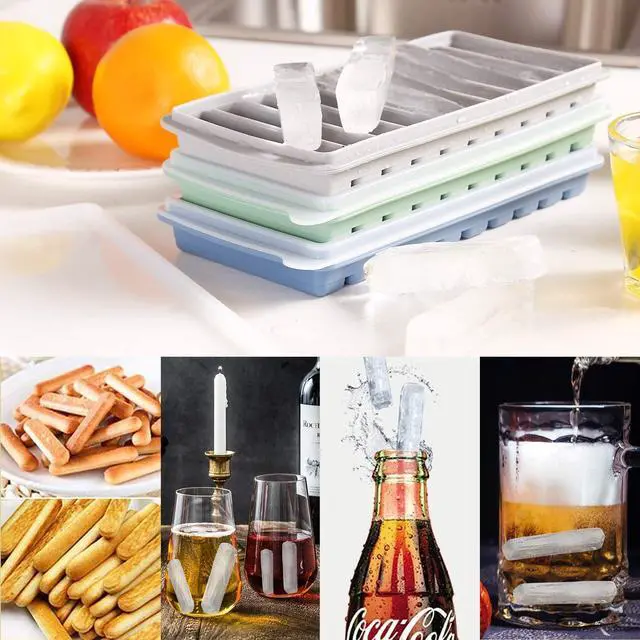 Alt view image 6 of 7 - 3 PCS Ice Cube Tray, Long Ice Stick Tray Silicone with Lid, Rectangular Narrow Stick, Reusable, Flexible, Easy Release, for Small Mouth Sport Bottles, Juice Bottles, Cocktail Parties