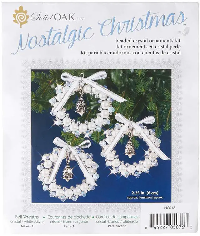 Main image of Beaded Orn Bell Wreath, Silver,White