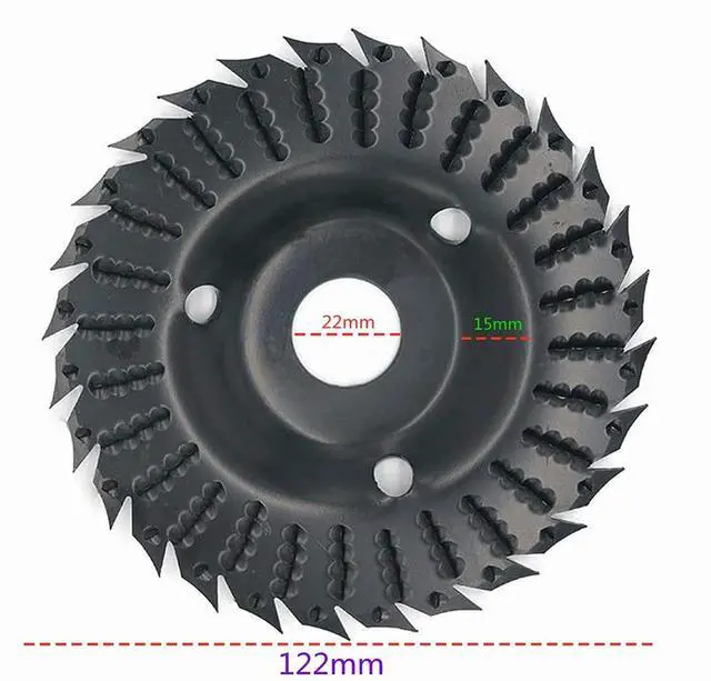 Alt view image 3 of 5 - Wood Carving disc, Grinder Wood Tungsten Carbide Grinding Wheel Grinder Shaping Disc Bore Wood Sanding Carving Tool Woodworking Angle Grinder Attachment