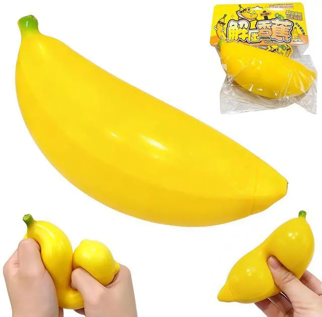 Main image of Bannana Squishy Toy, Banana Squishy Squeeze Toy, Banana Fruit Squishy Fidget Toy, Soft Dough Stress Balls, Squishies Stress Relief Toys for Adults Kids, Party Favors Goodie Bag Fillers Birthday Gift