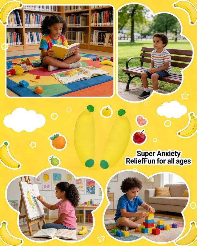 Alt view image 5 of 7 - 2 Pack Dumpling Squishy Stress Ball Soft TPR Squeeze Toy with Mini Steamer, Realistic Steamed Bun Texture, Sensory Fidget Toy for Kids & Adults, Anxiety Relief Desk Toy (Banana)