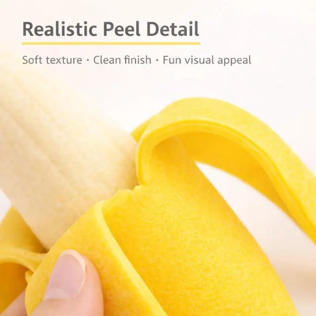 Alt view image 6 of 7 - Realistic Banana Squishy, Soft Slow Rising Banana Squeeze Toys, Fun Desk Stress Reducer for Adults, Sensory Squeeze Ball with Peeled Design, Office Relaxation Gadget
