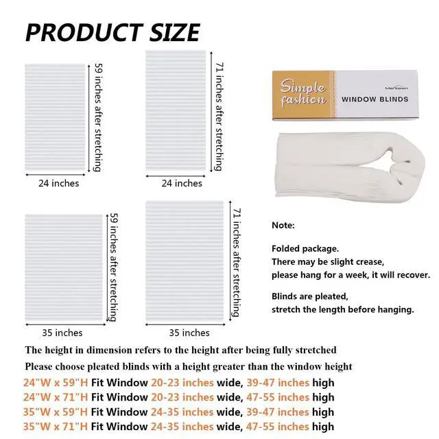 Alt view image 2 of 7 - Window Blinds Cordless No Drill Cut to Size Clip On Stick On Self Adhesive Temporary Blinds Pleated Paper Blinds for Windows Doors Shades for Home Nursery Bedroom Kitchen Bathroom