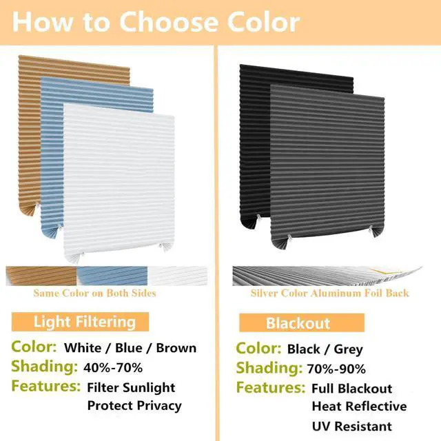 Alt view image 4 of 7 - Window Blinds Cordless No Drill Cut to Size Clip On Stick On Self Adhesive Temporary Blinds Pleated Paper Blinds for Windows Doors Shades for Home Nursery Bedroom Kitchen Bathroom