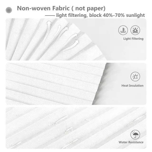 Alt view image 5 of 7 - Window Blinds Cordless No Drill Cut to Size Clip On Stick On Self Adhesive Temporary Blinds Pleated Paper Blinds for Windows Doors Shades for Home Nursery Bedroom Kitchen Bathroom