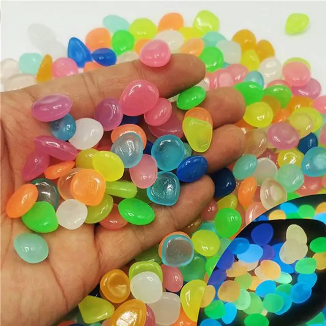 Main image of 900pcs Glow in The Dark Rocks Outdoor Decorations Stones Small Luminous Pebbles Indoor/Outdoor Decor for Garden Fish Tank Aquarium Planter Walkway - Multi