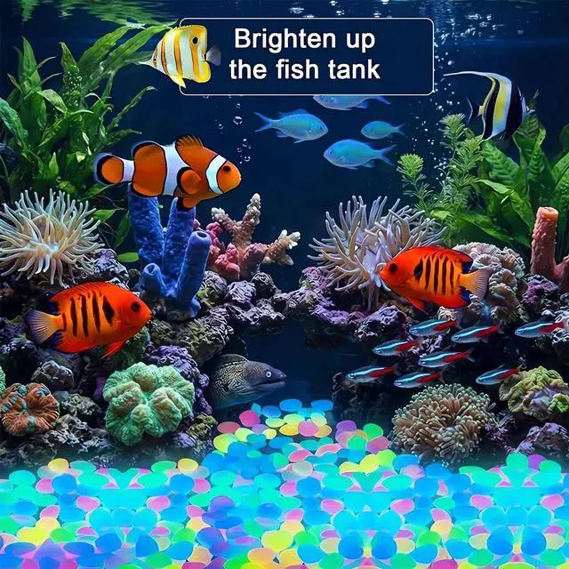 Alt view image 4 of 6 - 2026 Colorful Glow-in-the-Dark Garden Stones Night Guide Luminous Pebbles Rainbow Glow in the Dark Stepping Rocks Outdoor Landscaping Decor Glowing Stones Fish Tank Aquarium Decorations (200, Multi)