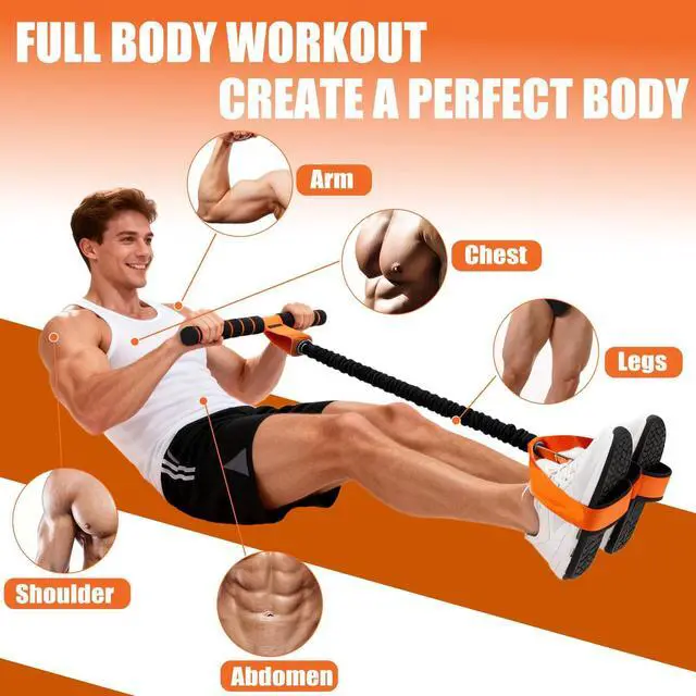 Alt view image 2 of 6 - 2026 Upgrade Pedal Resistance Bands with Handle - Multifunction Thickened Latex Tubes Foot Pedal Resistance Band - Fashion Puller Sit Up Equipment for Men Women for Full Body Exercise - 75LBS