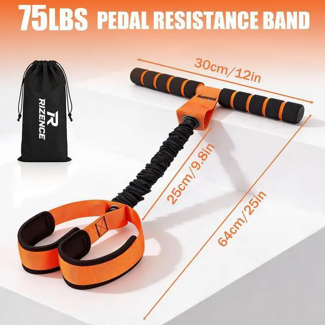 Alt view image 3 of 6 - 2026 Upgrade Pedal Resistance Bands with Handle - Multifunction Thickened Latex Tubes Foot Pedal Resistance Band - Fashion Puller Sit Up Equipment for Men Women for Full Body Exercise - 75LBS
