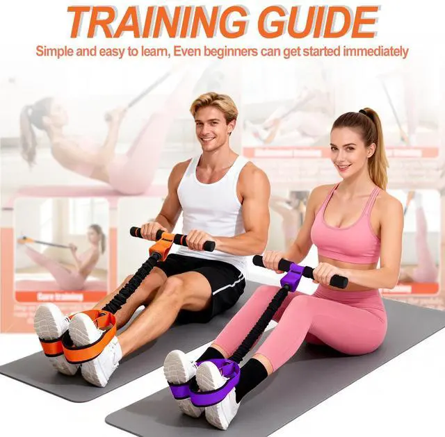 Alt view image 5 of 6 - 2026 Upgrade Pedal Resistance Bands with Handle - Multifunction Thickened Latex Tubes Foot Pedal Resistance Band - Fashion Puller Sit Up Equipment for Men Women for Full Body Exercise - 75LBS