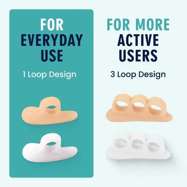 Alt view image 6 of 7 - Hammer Toe Corrector Gels - 2 Pairs - All-Day Relief for Crooked & Overlapping Toes - Soft Cushioning - Symptomatic Support for Toe Alignment - White - 1 Loop Design
