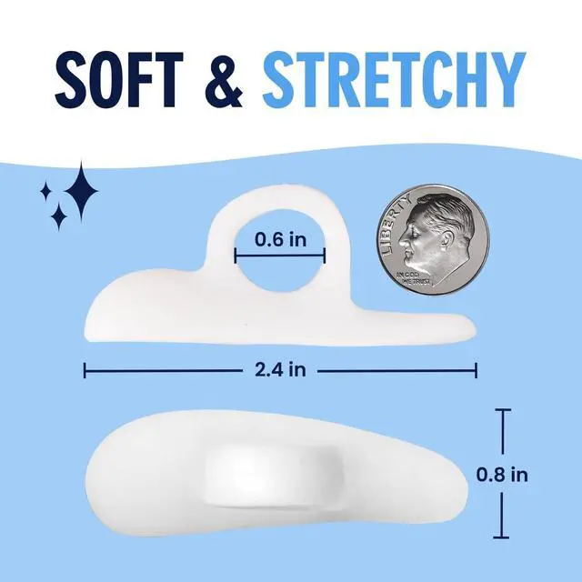 Alt view image 7 of 7 - Hammer Toe Corrector Gels - 2 Pairs - All-Day Relief for Crooked & Overlapping Toes - Soft Cushioning - Symptomatic Support for Toe Alignment - White - 1 Loop Design