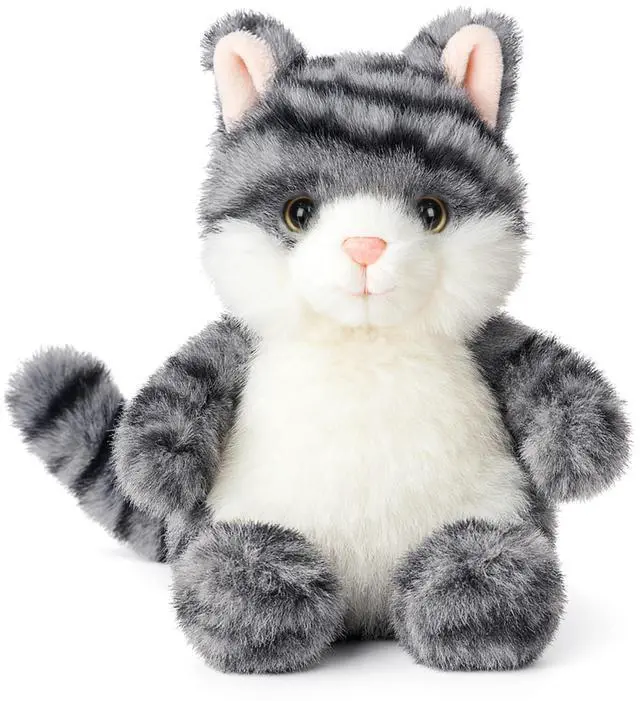 Main image of Cat Stuffed Animal Adorable Sitting Kitten Plush Soft Stress Relief Plush Toy Cute Birthday Gifts for Kids Adults,Gray
