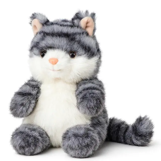 Alt view image 2 of 5 - Cat Stuffed Animal Adorable Sitting Kitten Plush Soft Stress Relief Plush Toy Cute Birthday Gifts for Kids Adults,Gray