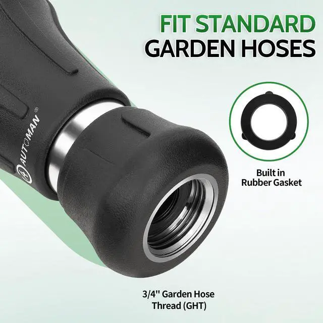Alt view image 4 of 7 - Garden Hose Nozzle Heavy Duty, Fireman Hose Nozzle, High Pressure Water Hose Sprayer Nozzle, Adjustable Spray Nozzles for Washing Car, Cleaning Ground, Watering Plants, Showing Pets