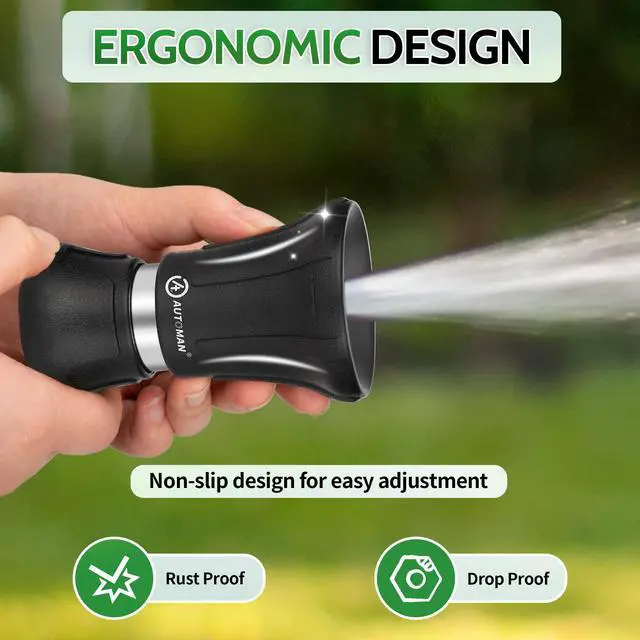 Alt view image 5 of 7 - Garden Hose Nozzle Heavy Duty, Fireman Hose Nozzle, High Pressure Water Hose Sprayer Nozzle, Adjustable Spray Nozzles for Washing Car, Cleaning Ground, Watering Plants, Showing Pets