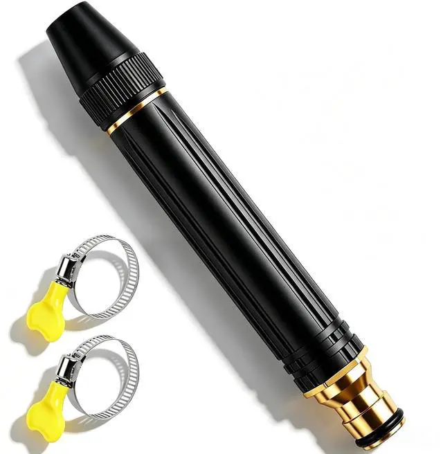 Main image of 2026 New Pressure Garden Hose Nozzle, Adjustable Jet Power Washer Spray Nozzle for Car Washing, Patio Cleaning & Garden Watering, Heavy Duty Leak-Proof Water Hose Nozzle with 2 Hose Clamps