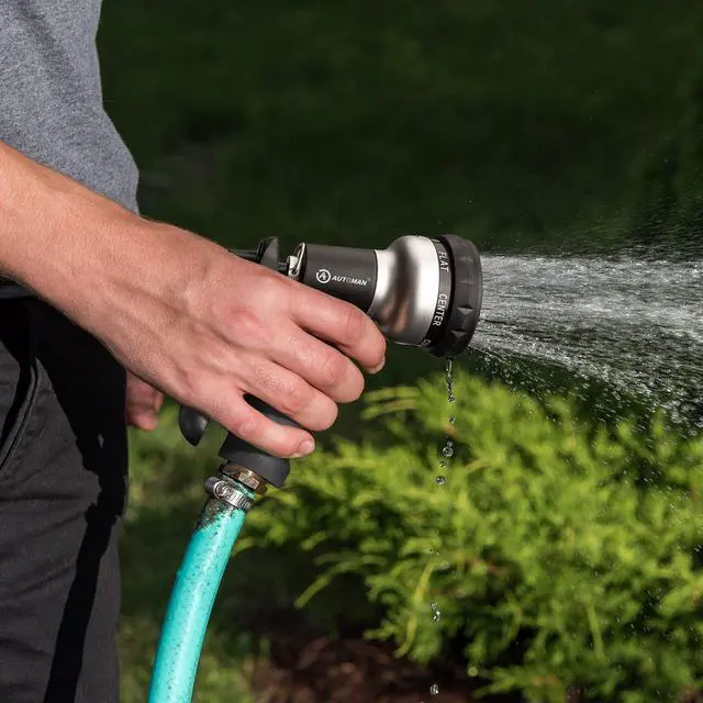 Alt view image 5 of 7 - Garden-Hose-Nozzle, ABS Water Spray Nozzle, 7 Adjustable Watering Patterns, Slip Resistant for Watering Plants, Lawn& Garden, Washing Cars, Cleaning, Showering Pets & Outdoor Fun.Silver Color