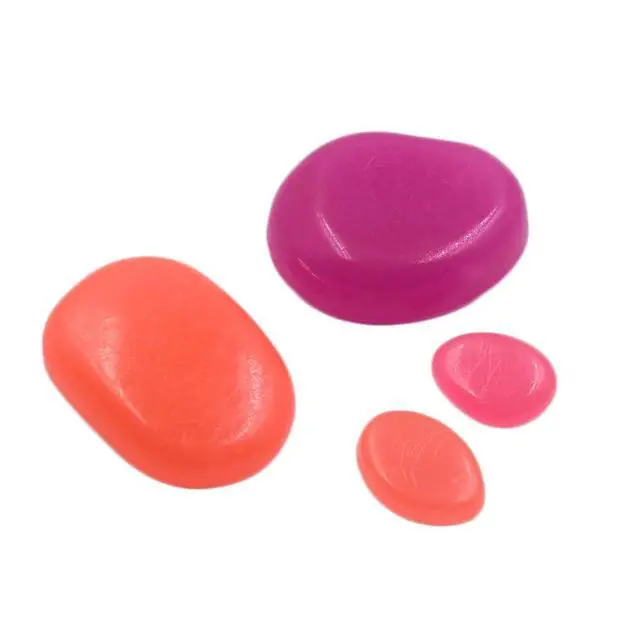 Alt view image 4 of 7 - 20Pcs Large Glow Pebbles Glow in The Dark Decorative Stones Rocks for Garden Path Walkway Yard Fish Tank, 1.7",Mixed Color
