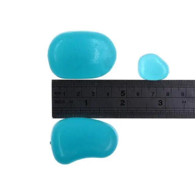 Alt view image 6 of 7 - 20Pcs Large Glow Pebbles Glow in The Dark Decorative Stones Rocks for Garden Path Walkway Yard Fish Tank, 1.7",Mixed Color