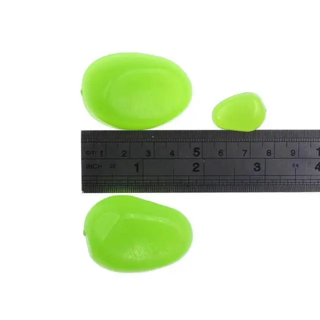 Alt view image 7 of 7 - 20Pcs Large Glow Pebbles Glow in The Dark Decorative Stones Rocks for Garden Path Walkway Yard Fish Tank, 1.7",Mixed Color