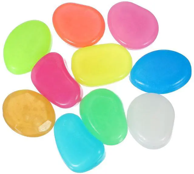 Main image of Large Glow in the Dark Stones, Luminous Pebbles Stones Glowing Rocks Decorative Light Up Pebbles Fitting for (Fish Tank/Outdoor Garden Decor/Yard/Walkway) 10 Pcs & Multicolor