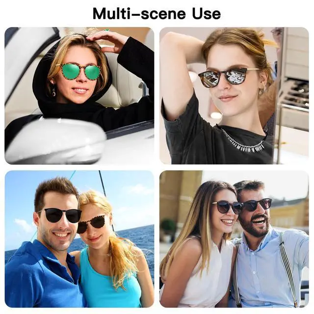 Alt view image 5 of 6 - Sunglasses for Women Men Vintage Polarized Women Sunglasses Round Classic Retro UV Protection Lens,3 Pack